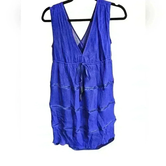 Guess By Marciano Blue Sleeveless Chiffon Dress Size S Sheer Fairy Cocktail - Picture 1 of 11